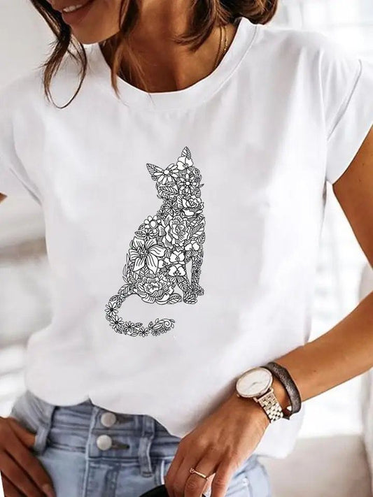Tricou dama din bumbac 100% Cute Cat