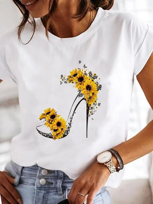 Tricou dama din bumbac 100% Yellow