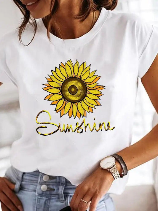 Tricou dama din bumbac 100% Yellow Sunshine
