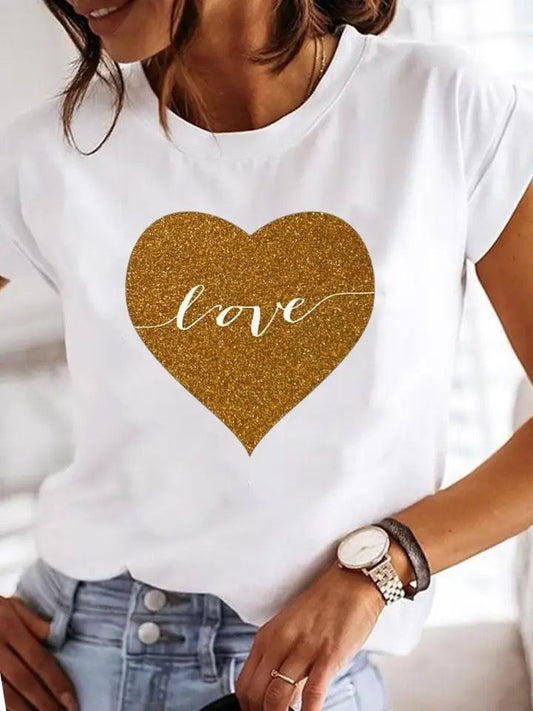 Tricou dama din bumbac 100% Gold Love