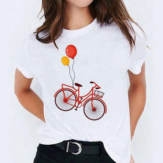 Tricou dama din bumbac 100% Bicicleta Rosie