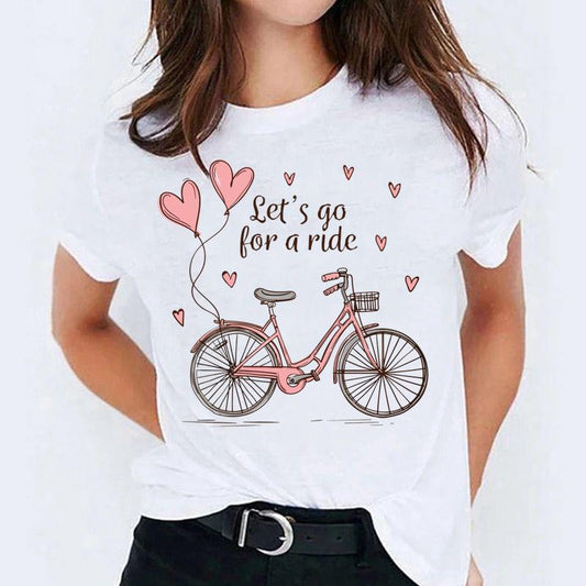 Tricou dama din bumbac 100% Let's go for a ride