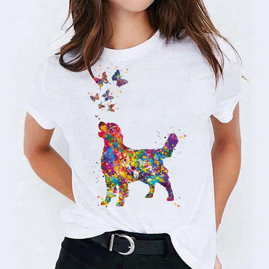 Tricou dama din bumbac 100% Color Dog 4