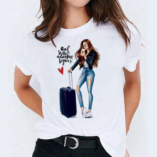 Tricou dama din bumbac 100% Adventure Begins 2