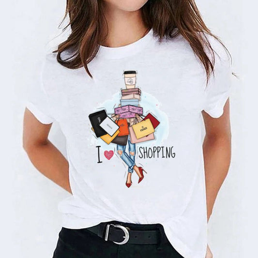 Tricou dama din bumbac 100% I Love Shopping