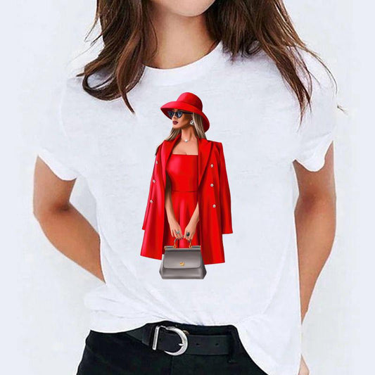 Tricou dama din bumbac 100% Red Outfit