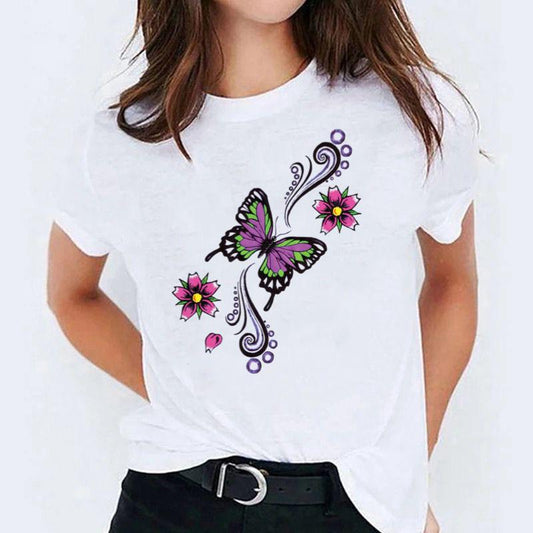 Tricou dama din bumbac 100% Big Spring Butterfly