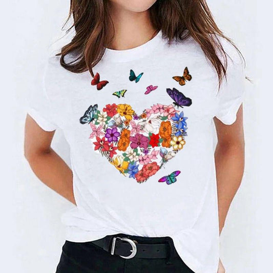Tricou dama din bumbac 100% Heart And Butterfly
