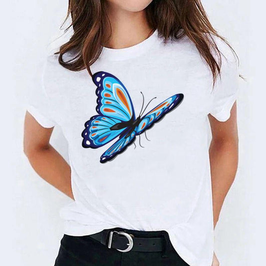 Tricou dama din bumbac 100% Blue Butterfly