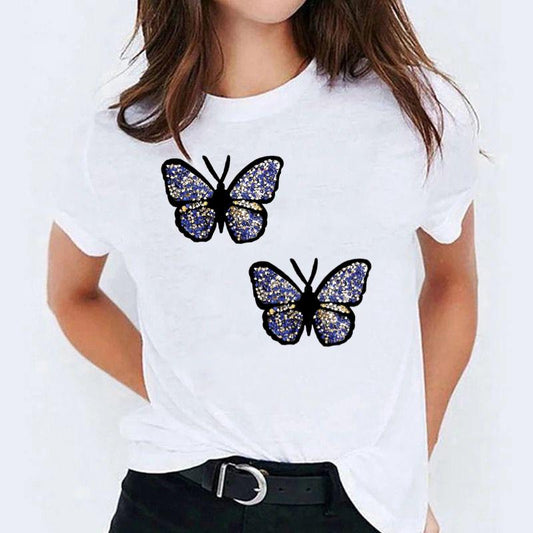 Tricou dama din bumbac 100% 2 Fluturi
