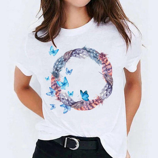 Tricou dama din bumbac 100% Butterfly Circle