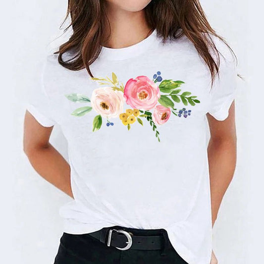 Tricou dama din bumbac 100% Flowers