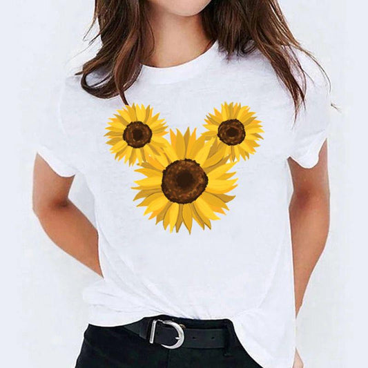 Tricou dama din bumbac 100% 3 Yellow Flowers
