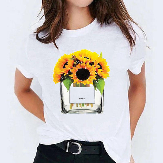Tricou dama din bumbac 100% Cos Flori