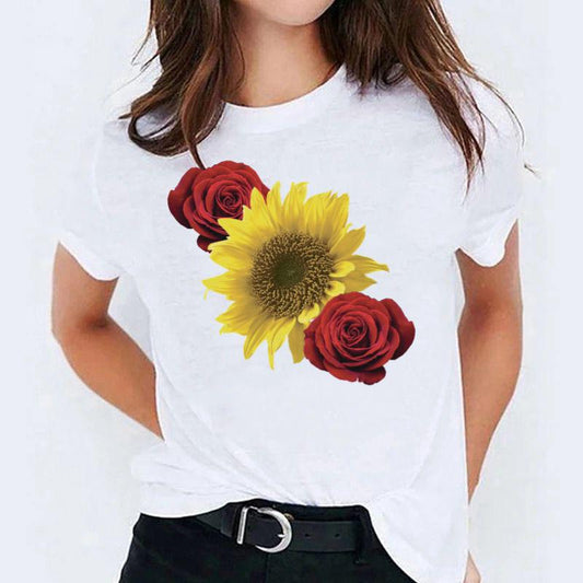 Tricou dama din bumbac 100% 3 Flowers