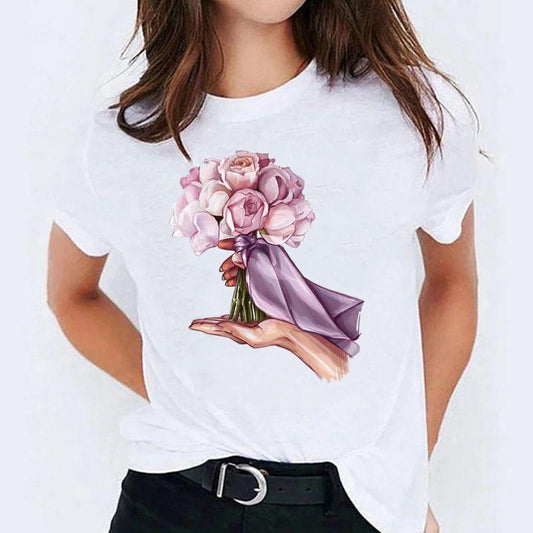 Tricou dama din bumbac 100% Buchet Flori
