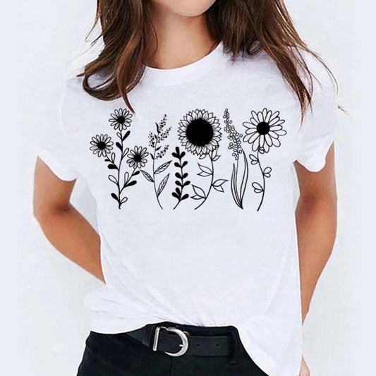 Tricou Black Flowers