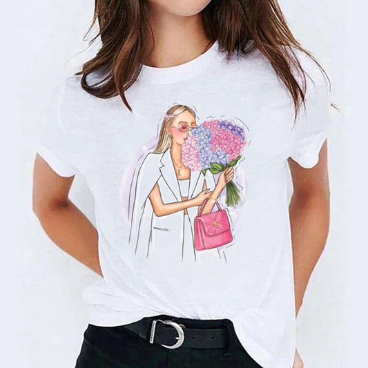 Tricou dama din bumbac 100% Smell Flowers