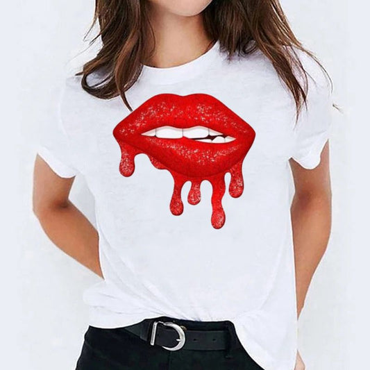 Tricou dama din bumbac 100% Red Lips