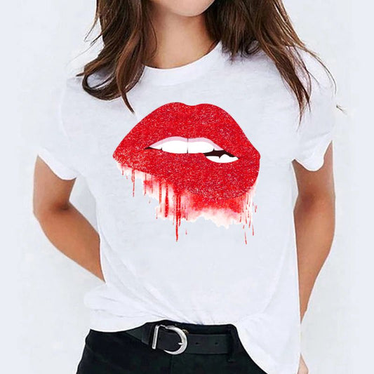 Tricou dama din bumbac 100% Nice Red Lips