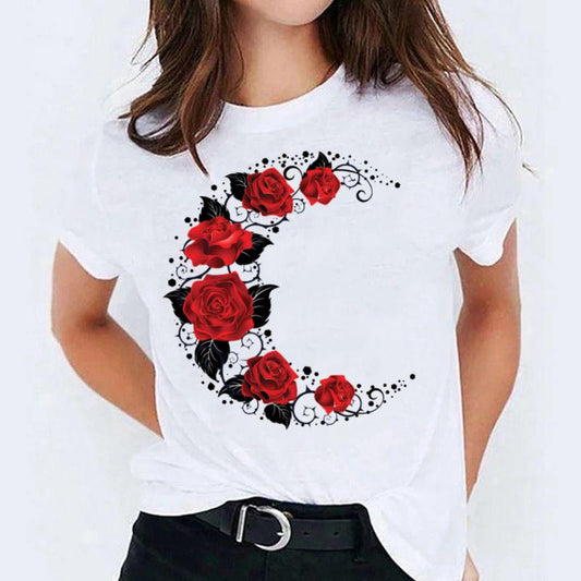 Tricou dama din bumbac 100% Red moon