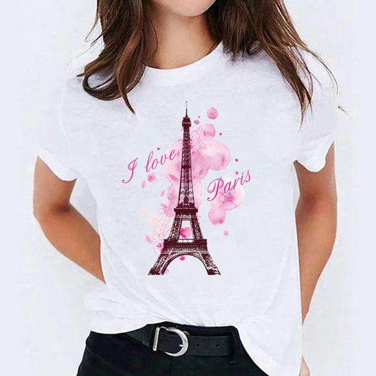 Tricou dama din bumbac 100% Pink Paris
