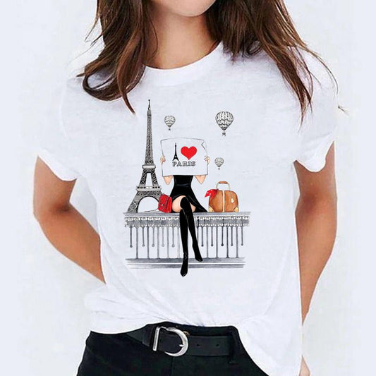 Tricou dama din bumbac 100% I Love Paris 2