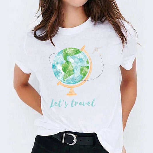Tricou dama din bumbac 100% Let's Travel