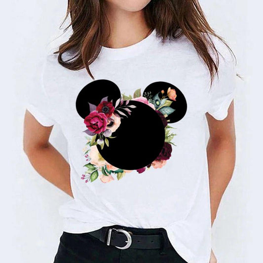 Tricou dama din bumbac 100% mickey roses