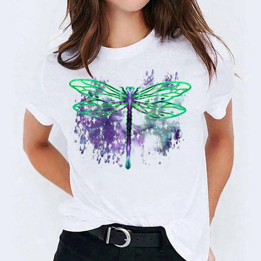Tricou dama din bumbac 100% Green Butterfly