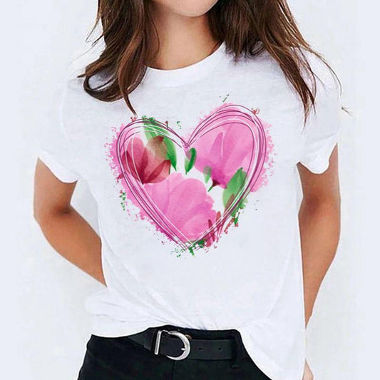 Tricou dama din bumbac 100% Roz Heart