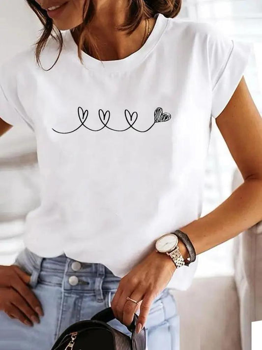 Tricou dama din bumbac 100% Little Hearts - Lichidare stoc