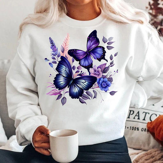 Bluza din bumbac 100% Blue Butterlies