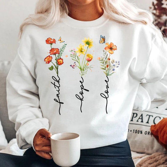 Bluza din bumbac 100% Faith Hope Love