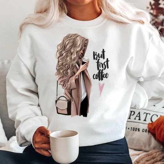Bluza din bumbac 100% But first coffee