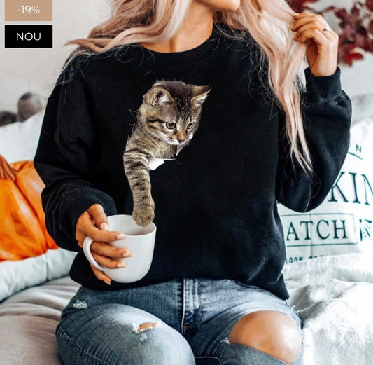 Bluza din bumbac 100% Neagra cat