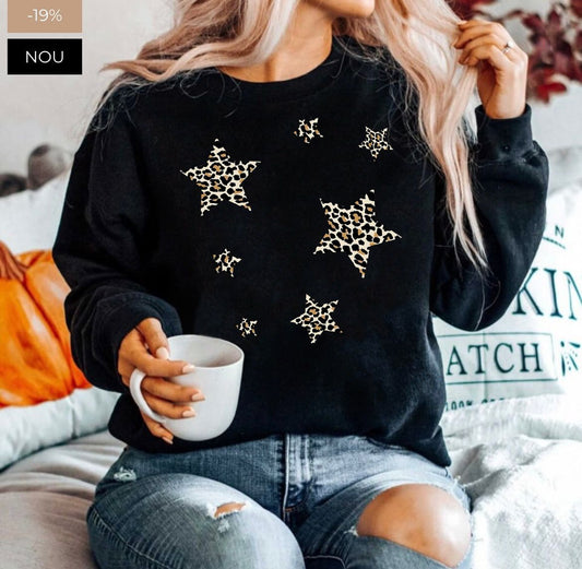 Bluza din bumbac 100% Neagra Star