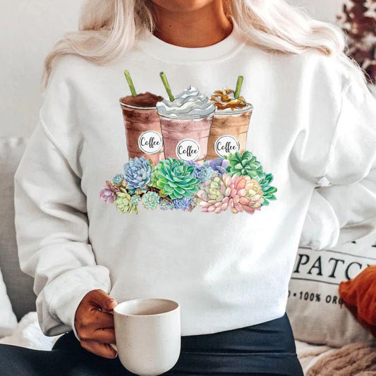 Bluza din bumbac 100% 3 Coffee