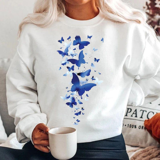 Bluza din bumbac 100% Blue Butterflies