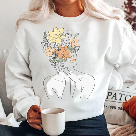 Bluza din bumbac 100% Girl Flower