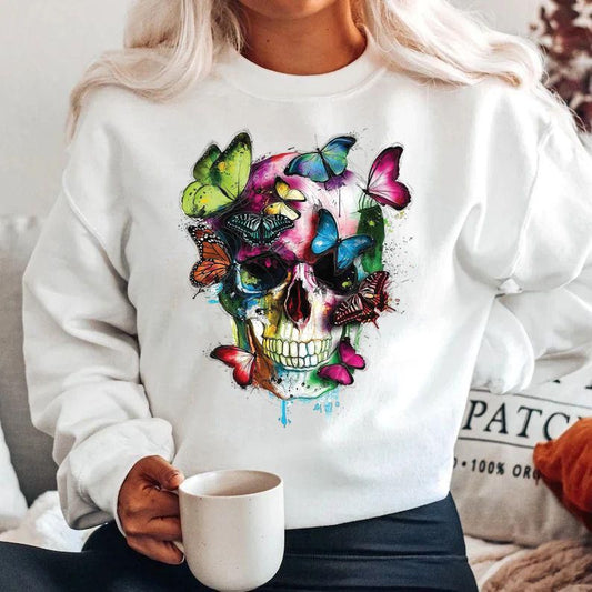 Bluza din bumbac 100% Fluturi craniu