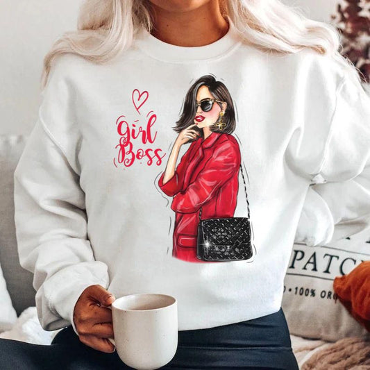 Bluza din bumbac 100% Girl boss