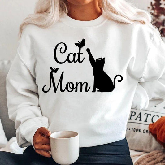 Bluza din bumbac 100% Cat Mom