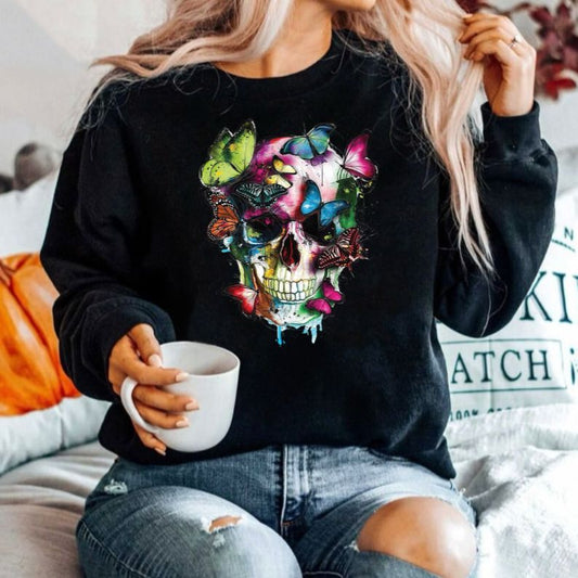 Bluza din bumbac 100% Fluturi Craniu