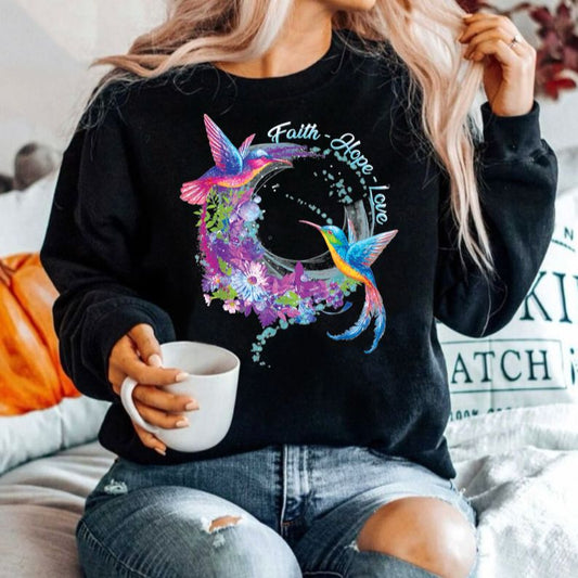 Bluza din bumbac 100% Faith Mov