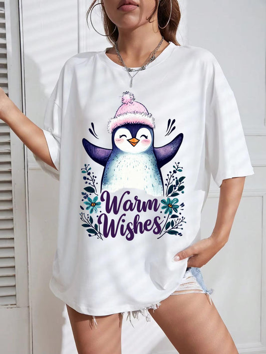 Tricou Oversize din bumbac 100% Warm Whises