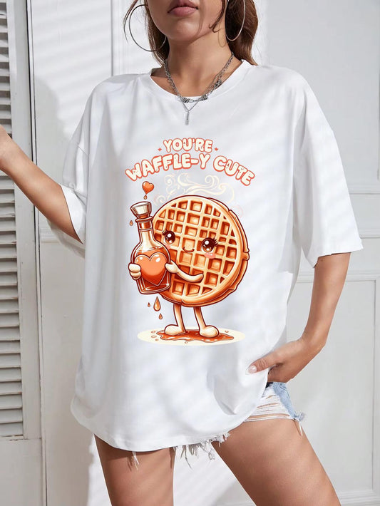 Tricou Oversize din bumbac 100% Waffle