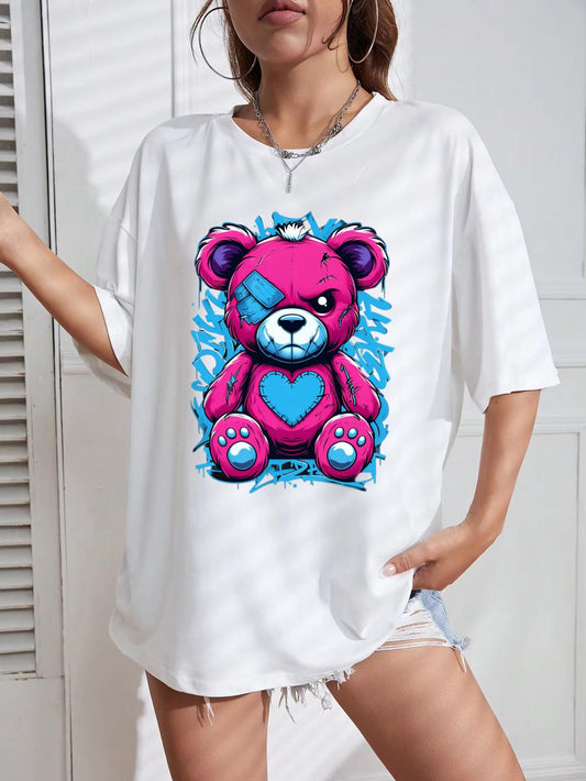 Tricou Oversize din bumbac 100% Blue Bear