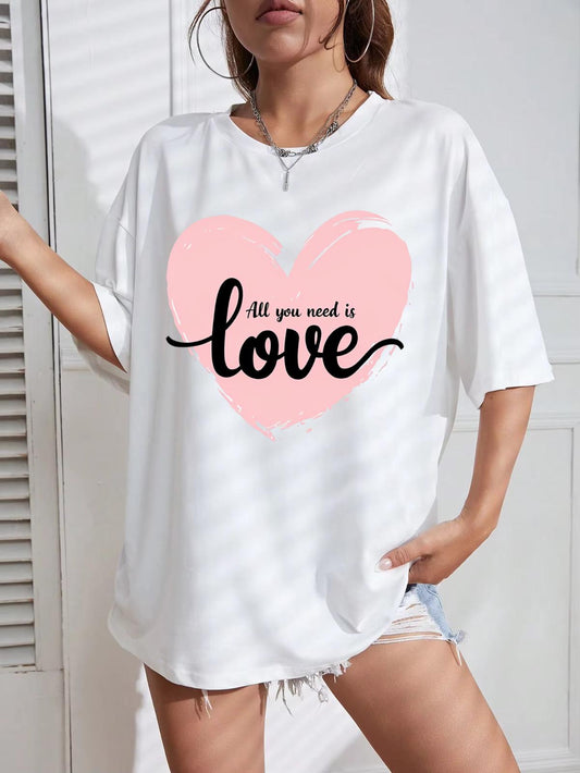 Tricou Oversize din bumbac 100% Love