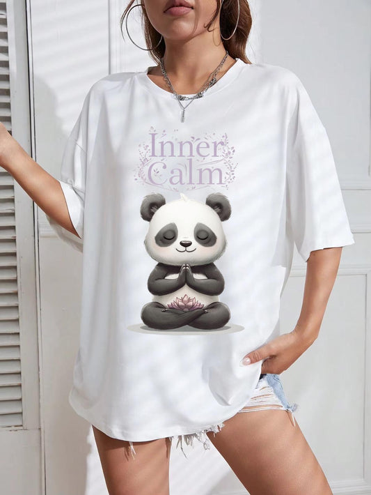 Tricou Oversize din bumbac 100% Inner Calm